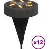 Image de vidaXL Lampes solaires au sol avec piquet de terre 12 pcs. Blanc chaud