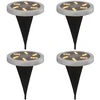 Image de vidaXL Lampes solaires au sol avec piquet de terre 4 pcs. Blanc chaud