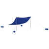 Image de vidaXL Tente d'ombrage de plage avec sacs de sable bleu 304x300 cm