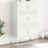 Image de vidaXL Sideboard blanc 68,5x38,5x123,5 cm acier