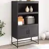 Image de vidaXL Highboard noir 68,5x38,5x123,5 cm acier