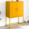 Image de vidaXL Highboard jaune moutarde 68,5x38,5x107 cm acier