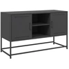 Image de vidaXL Armoire TV noire 100,5x39x60,5 cm Acier