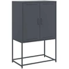 Image de vidaXL Armoire TV noire 68x39x60,5 cm Acier
