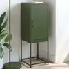 Image de vidaXL Highboard vert olive 36x39x107 cm acier