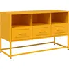 Image de vidaXL Armoire TV jaune moutarde 100,5x39x60,5 cm Acier