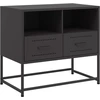 Image de vidaXL Armoire TV noire 68x39x60,5 cm Acier