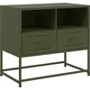 Image de vidaXL Armoire TV vert olive 68x39x60,5 cm Acier