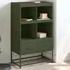 Image de vidaXL Highboard vert olive 68,5x39x111,5 cm Acier laminé à froid