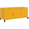 Image de vidaXL Armoire TV jaune moutarde 100,5x39x43,5 cm Acier