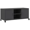 Image de vidaXL Armoire TV noire 100,5x39x43,5 cm Acier
