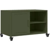 Image de vidaXL Armoire TV vert olive 68x39x43,5 cm Acier
