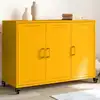 Image de vidaXL Sideboard jaune moutarde 100,5x39x72 cm acier