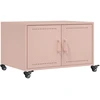 Image de vidaXL Table basse rose 68x50x43,5 cm Acier