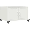 Image de vidaXL Table basse blanche 68x50x43,5 cm acier