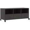 Image de vidaXL Armoire TV noire 100,5x39x43,5 cm Acier