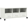 Image de vidaXL Armoire TV blanche 100,5x39x43,5 cm Acier