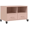 Image de vidaXL Armoire TV rose 68x39x43,5 cm Acier