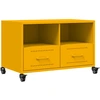 Image de vidaXL Armoire TV jaune moutarde 68x39x43,5 cm Acier laminé à froid