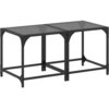 Image de vidaXL Tables basses avec plateau en verre 2 pcs. noir 40x40x40 cm acier