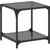 Image de vidaXL Table basse avec plateau en verre noir transparent 40x40x40 cm acier
