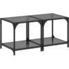 Image de vidaXL Tables basses avec plateau en verre 2 pcs. noir 40x40x40 cm acier