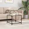 Image de vidaXL Table basse avec plateau en verre Transparent 50x50x40 cm Acier