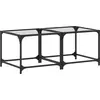 Image de vidaXL Tables basses avec plateau en verre 2 pcs. Transparent 50x50x40 cm Acier