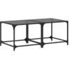 Image de vidaXL Tables basses avec plateau en verre 2 pcs. noir 50x50x40 cm acier