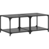 Image de vidaXL Tables basses avec plateau en verre 2 pcs. noir 50x50x40 cm acier