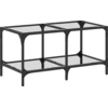 Image de vidaXL Table basse avec plateau en verre Transparent 78,5x40x40 cm Acier