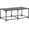 Image de vidaXL Table basse avec plateau en verre noir 98,5x50x40 cm acier