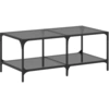 Image de vidaXL Table basse avec plateau en verre noir 98,5x50x40 cm acier