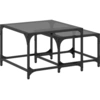 Image de vidaXL Tables gigognes 2 pcs. avec plateau en verre noir acier