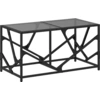 Image de vidaXL Table basse avec plateau en verre noir 78,5x40x41 cm acier