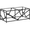 Image de vidaXL Table basse avec plateau en verre transparent 98,5x50x41 cm Acier