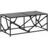 Image de vidaXL Table basse avec plateau en verre noir 98,5x50x41 cm acier