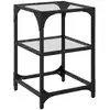 Image de vidaXL Table basse avec plateau en verre Transparent 30x30x45 cm Acier