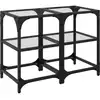 Image de vidaXL Tables basses avec plateau en verre 2 pcs. Transparent 30x30x45 cm Acier