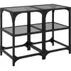 Image de vidaXL Tables basses avec plateau en verre 2 pcs. noir 30x30x45 cm acier