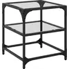 Image de vidaXL Table basse avec plateau en verre Transparent 40x40x45 cm Acier