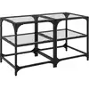 Image de vidaXL Tables basses avec plateaux en verre 2 pcs. Transparent 40x40x45cm Acier
