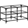 Image de vidaXL Table basse avec plateau en verre Transparent 78,5x40x45 cm Acier