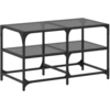 Image de vidaXL Table basse avec plateau en verre noir 78,5x40x45 cm acier