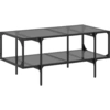 Image de vidaXL Table basse avec plateau en verre noir 98,5x50x45 cm acier