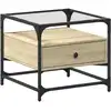 Image de vidaXL Table basse avec plateau en verre Chêne Sonoma 50x50x45 cm Acier