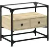Image de vidaXL Armoire TV avec plateau en verre Chêne Sonoma 60x35x51cm Bois composite
