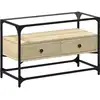 Image de vidaXL Armoire TV avec plateau en verre Chêne Sonoma 80x35x51cm Bois composite