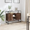 Image de vidaXL Sideboard avec plateau en verre Chêne brun 98x35x81 cm Bois composite