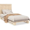 Image de vidaXL Lit en bois massif avec tête de lit 90x200 cm pin